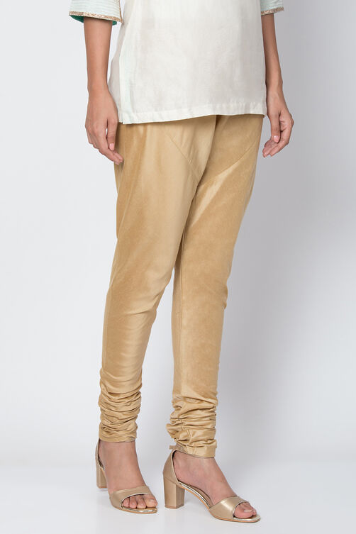 Gold Art Silk Solid Churidar image number 0