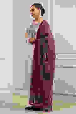 Beige Cotton Machine Embroidered Unstitched Suit Set image number 5