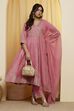 Pink Cotton Silk Anarkali Suit Set image number 0