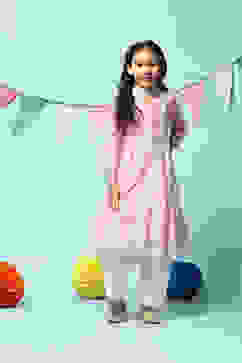 Pink Cotton Kalidar Kurta Narrow Pants Suit Set image number 7