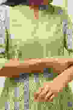 Green Poly Viscose Straight Printed Kurta image number 1