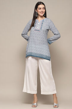 Indigo Polyester Straight Kurti image number 0