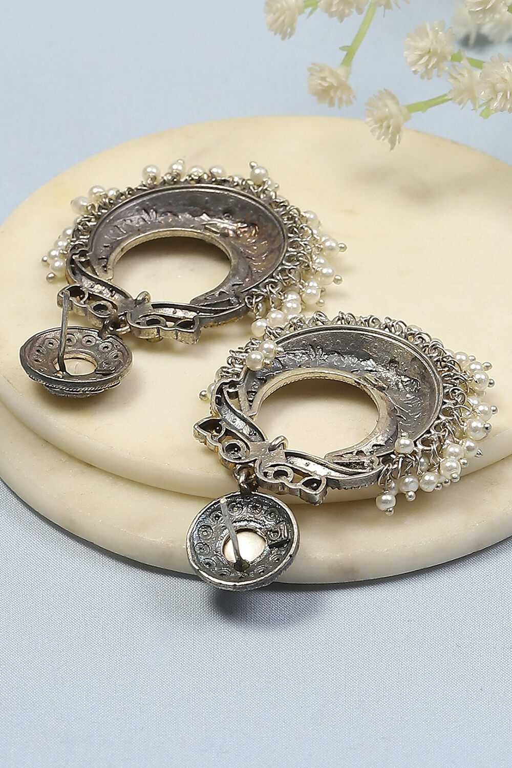 Off White Brass Chaandbali image number 2