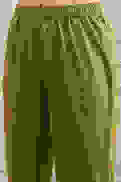 Mehndi Green Chanderi Embroidered Kalidar Suit Set image number 1