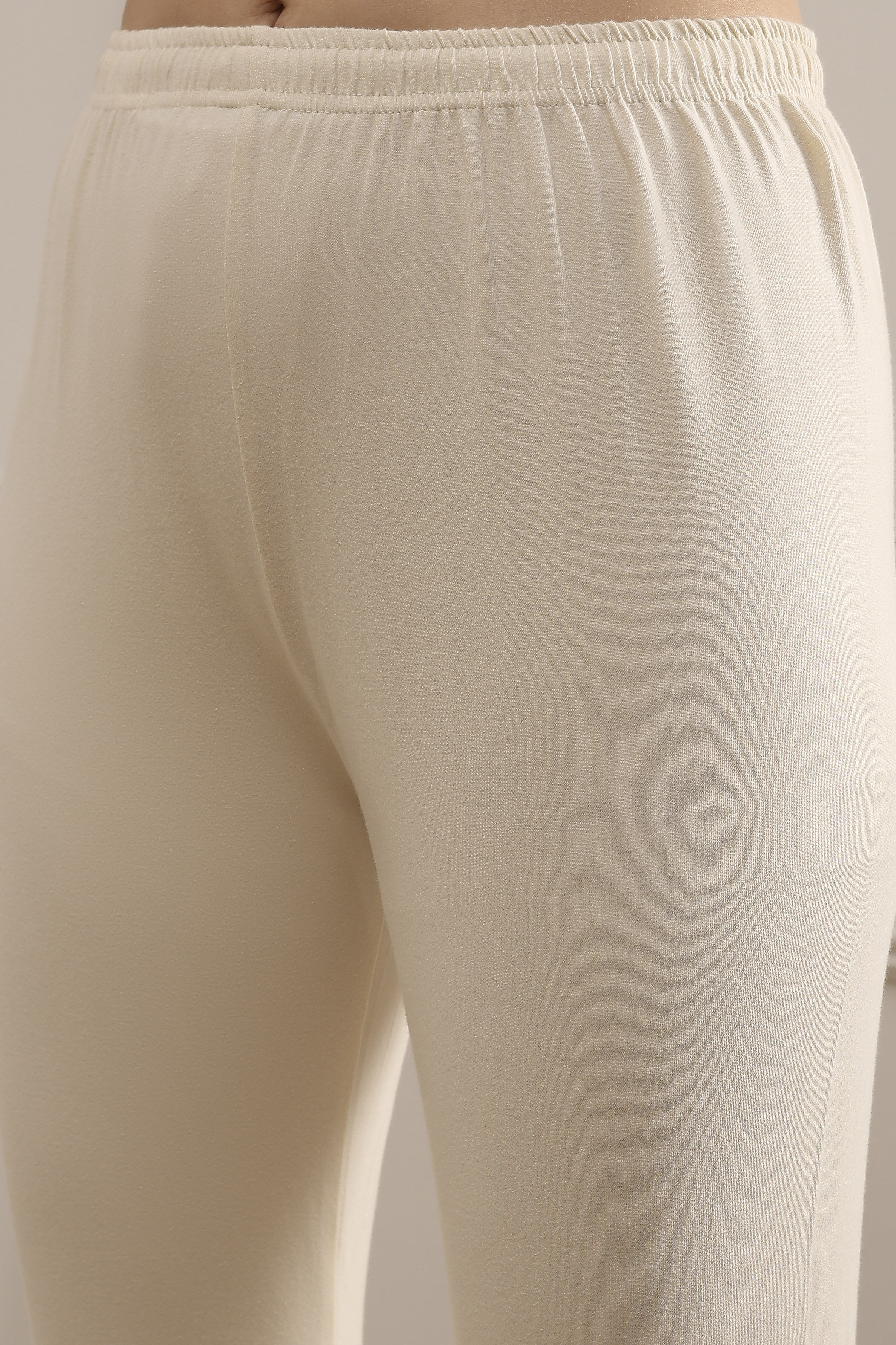 Off-White Cotton Foil Printed Anarkali Suit Set image number 2