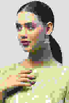 Multi-coloured Oxidised Navratan Jhumkas image number 1