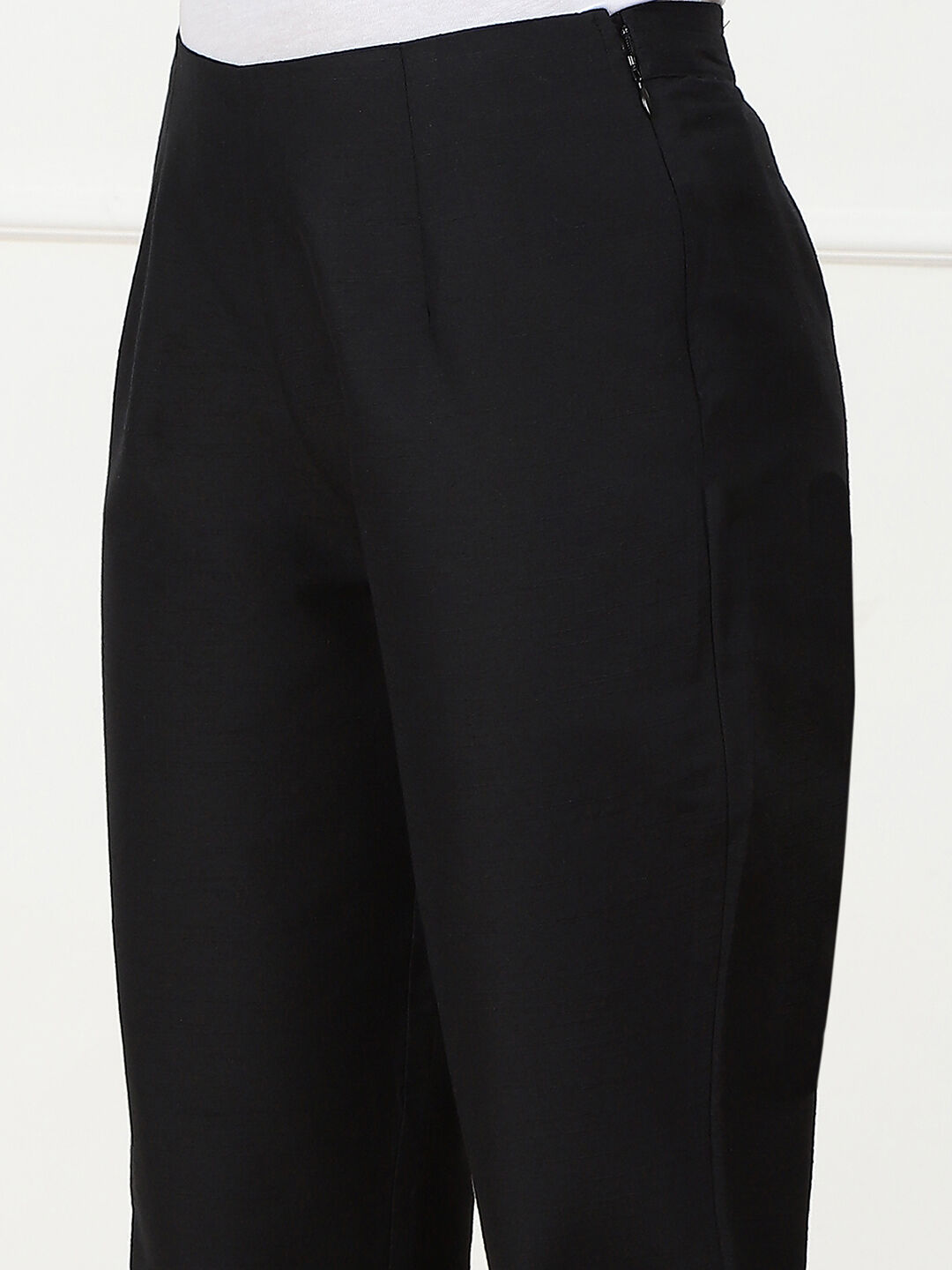 Black Art Silk Pants image number 1