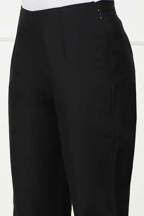 Black Art Silk Pants image number 1