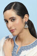 Navy Brass Jhumka image number 3
