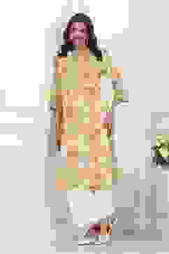 Off White Cotton Straight Kurta image number 0