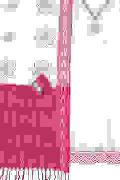 Pink Flex Hand Block Print Unstitched Suit Set image number 1