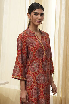 Rust Red Printed Co-ord Set image number 1