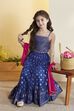 Blue Geometric Printed Cotton Lehenga Set