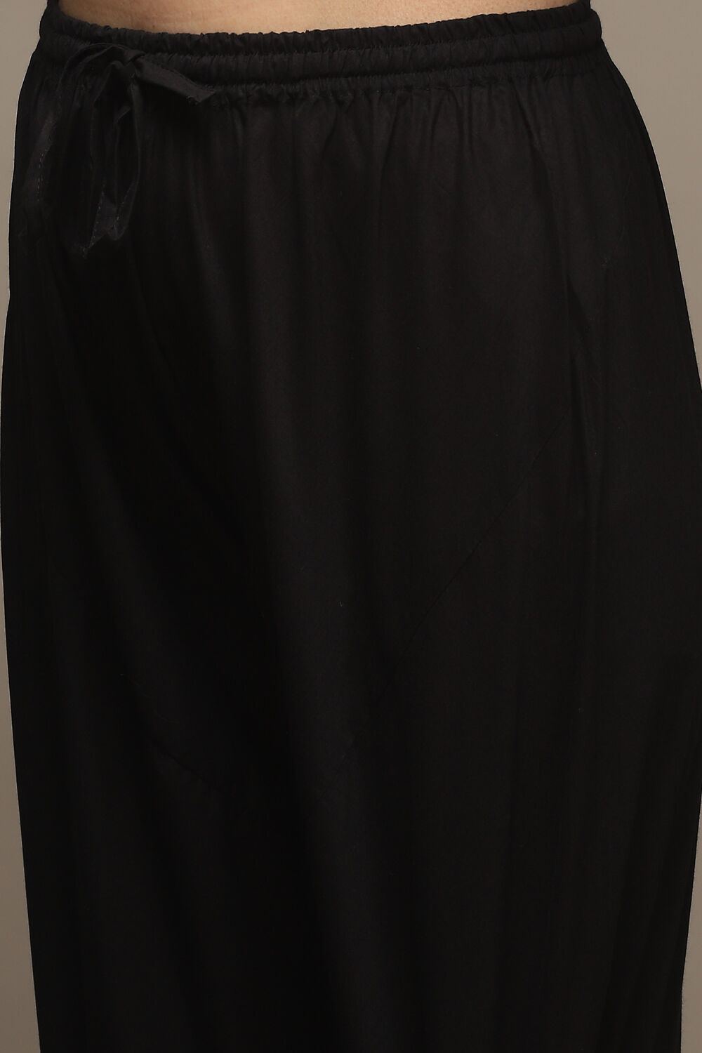 Black Cotton Straight Kurta Churidar Suit Set image number 2