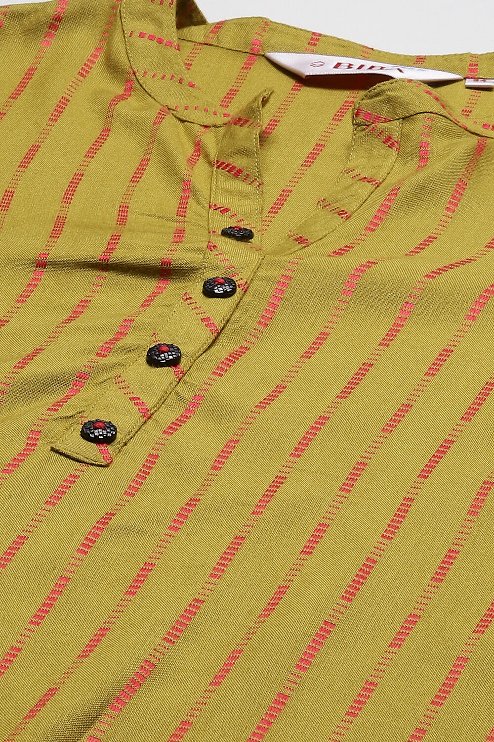 Off White Pink LIVA Straight Yarndyed Kurta image number 1