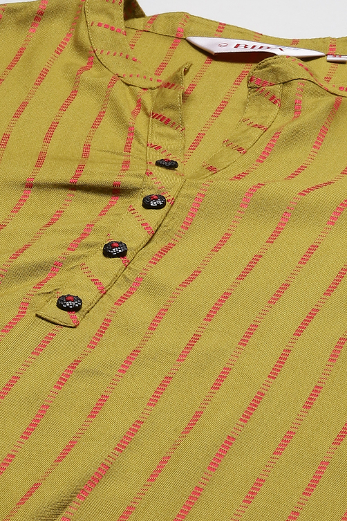 Off White Pink LIVA Straight Yarndyed Kurta image number 1