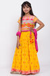 Yellow Cotton Lehenga Set image number 3