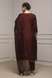 Maroon Chanderi Blend Handloom Unstitched Suit Set image number 5