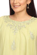 Mint Green Art Silk Cape Gown image number 1