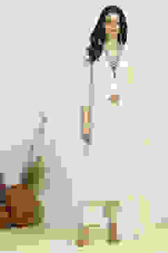 Off White Cotton Hand Embroidered Unstitched Suit Set image number 7