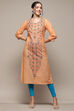Green Cotton Blend Straight Printed Kurta image number 0