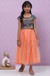 Blue Art Silk Flared Lehenga image number 0