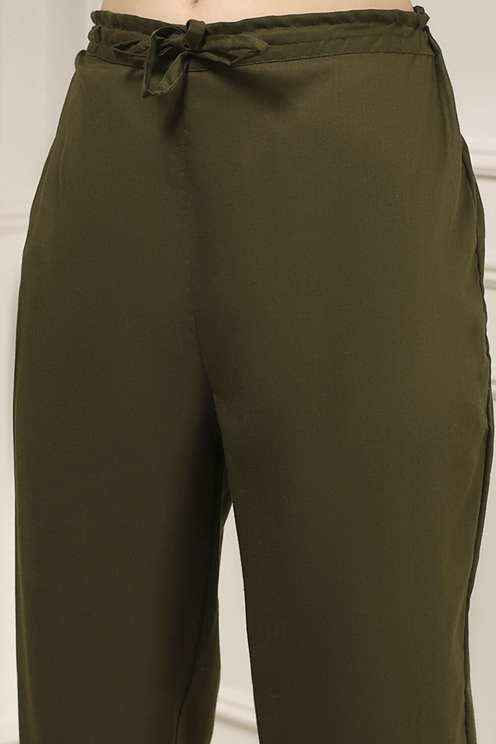 Off White Handloom Cotton Hand Block Print Unstitched Suit Set image number 3