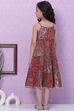 Blue Cotton Flared Printed Kurta Pant Set image number 4