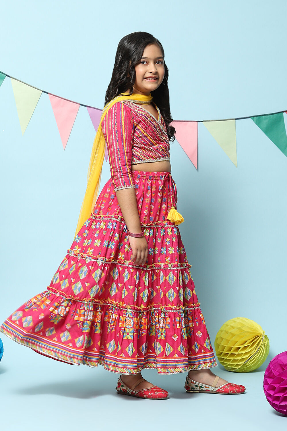 Pink Cotton Printed Suit Set image number 6