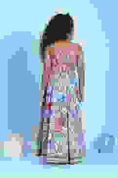 Light Pink Viscose Rayon Flared Printed Lehenga Set image number 4