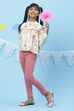 Off White Straight Rayon Printed Top image number 5