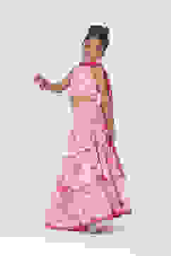 Pink Cotton Printed Regular Lehenga Set image number 1