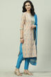 Blue Cotton Unstitched Suit Set image number 6