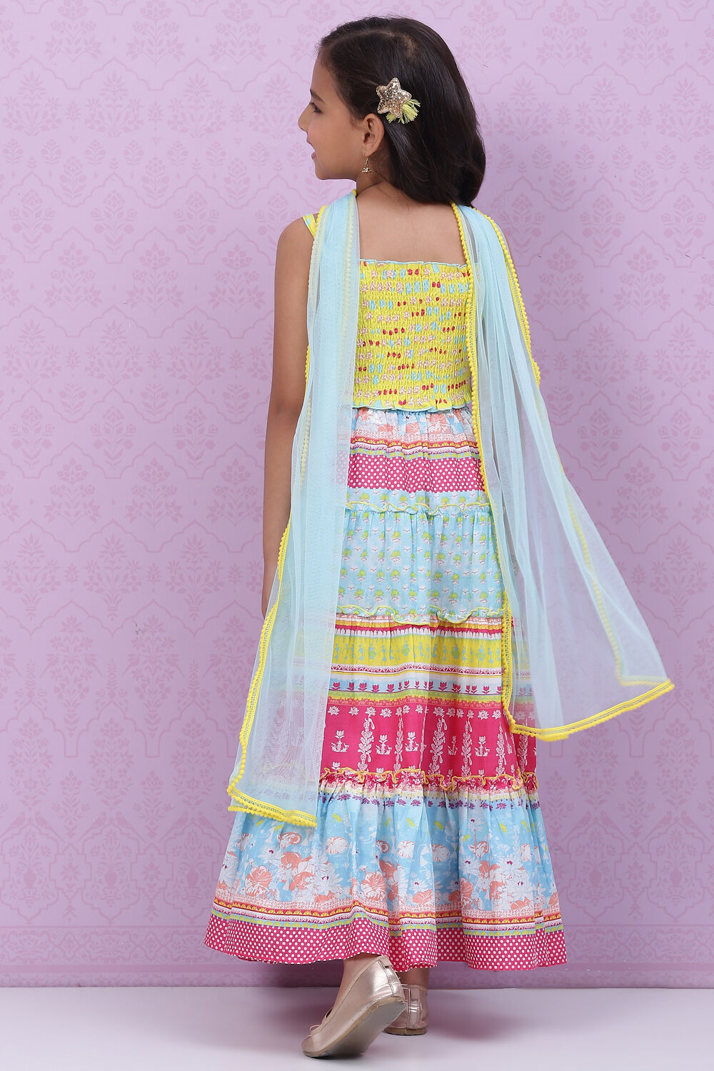 Yellow Cotton Lehenga Set image number 4