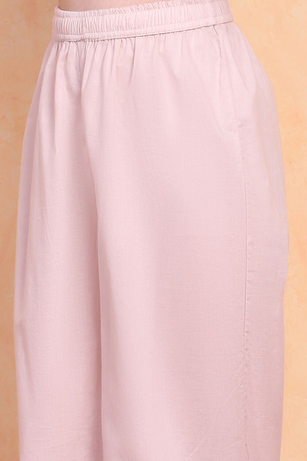 Pastel Pink Printed Angrakha Gathered Suit Set image number 2