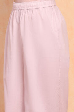 Pastel Pink Printed Angrakha Gathered Suit Set image number 2