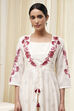 Off-White and Red Anarkali Fusion Set image number 1