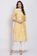 Yellow Cotton Straight Kurta Sharara Suit Set image number 0