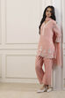 Peach Silk Chanderi Embroidered Straight Suit Set image number 0