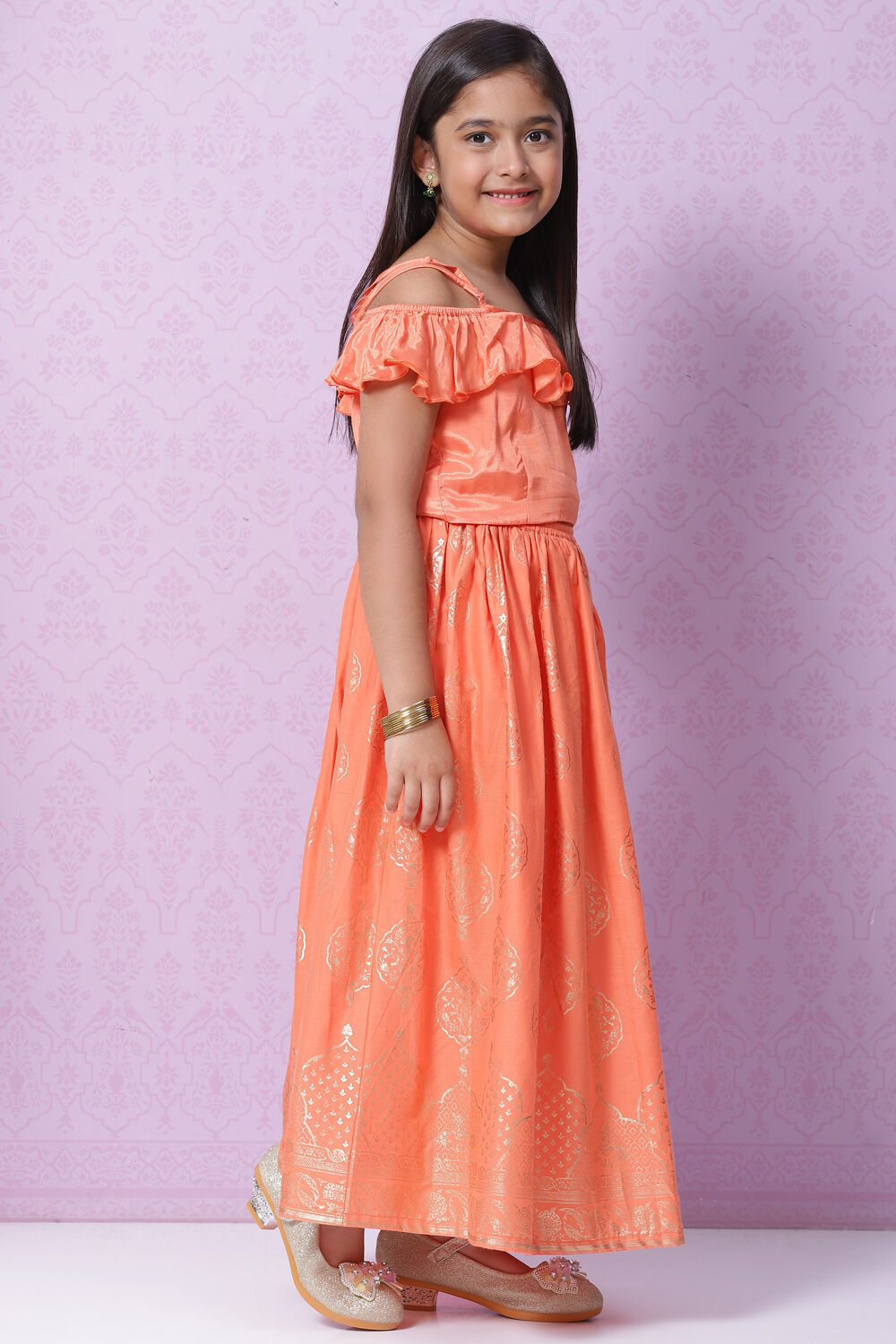 Berry Red Viscose Lehenga Set image number 5