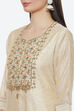 White Silk Chanderi Easy Stitch Suit Set image number 1