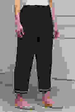 Black Polyester Straight Palazzos image number 3