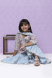 Powder Blue Cotton Girls Sharara Kurta Sharara Suit Set image number 0