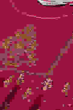 Wine Cotton Flared Printed Kurta image number 1