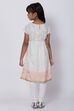 Off White Cotton A-Line Kurta Churidar Suit Set image number 4