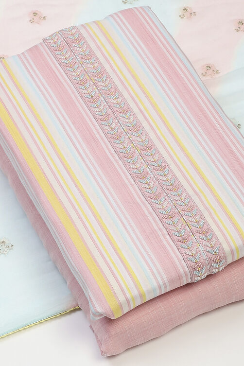 Multi-Colored Cotton Unstitched Suit Set image number 6