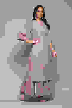 Lilac Cotton Flared Printed Kurta image number 5