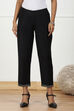 Black Art Silk Pants image number 4