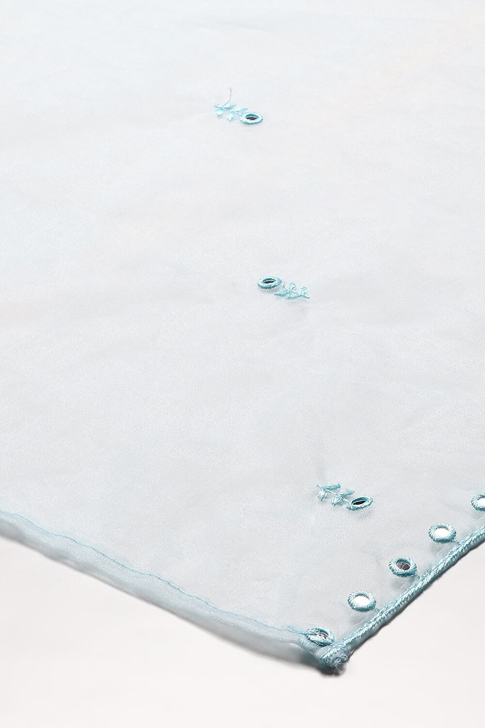 Blue Embroidered Nylon Dupatta image number 0