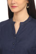 Red Front Open Cotton And Flax Solid Kurta image number 1